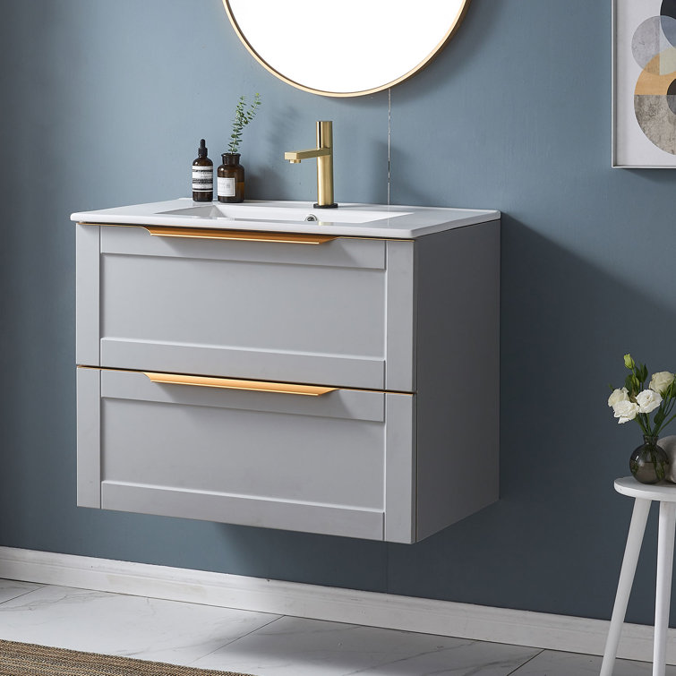 Winston Porter Guthry 30'' Wall Mounted Single Bathroom Vanity with